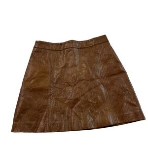 OSTJ Leather Tan Mini Skirt Size M